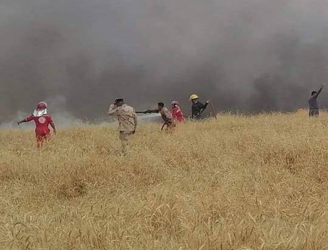 صور: داقوق تخمد 4 حرائق وتنقذ 10 آلاف دونم من محصول الحنطة