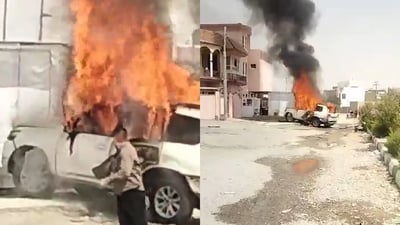 ئۆتۆمبێڵێک سووتا و دەنگۆی تەقینەوە لە کەلار هەیە