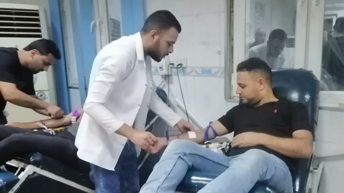 صور من الحلة: مصرف الدم استقبل 100 متبرع من “السياحي” منذ بداية محرم