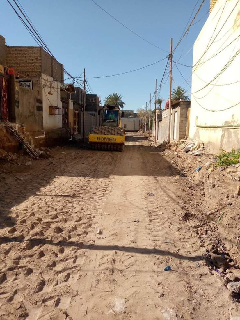 المشخاب: التبليط يصل “مثلث السوارية”.. وجسر “فلحة” ينتظر الهدم (صور)