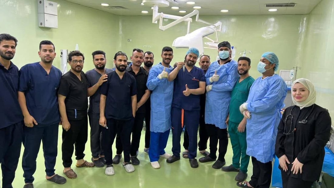 الديوانية.. إنقاذ شاب بعد طعنة بسكين “أم الياي” في الرأس (صور)