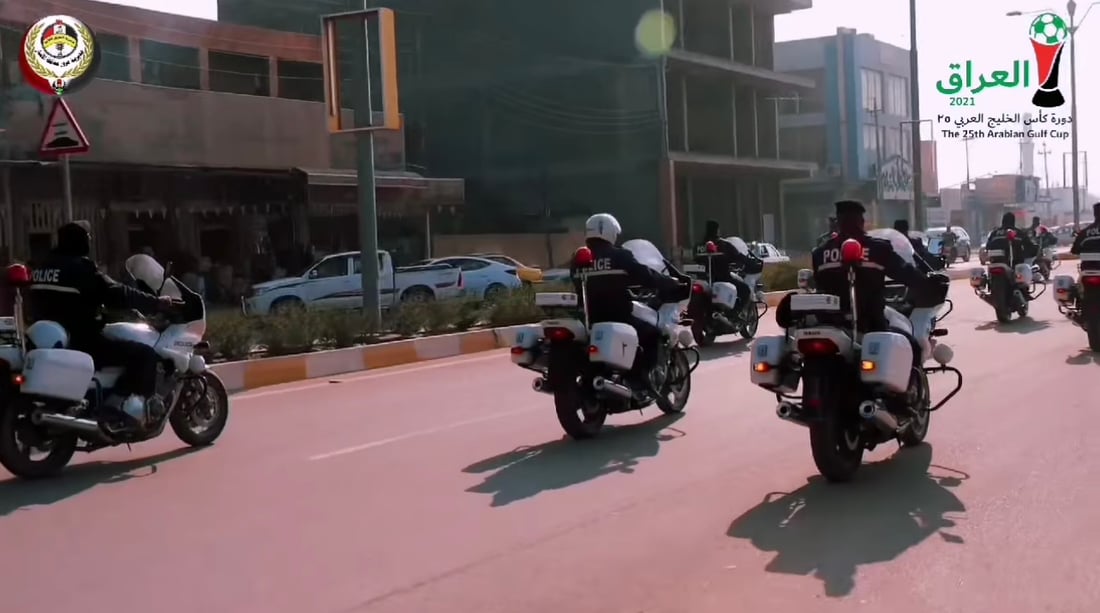 مرور الأنبار يهرع إلى البصرة.. الدراجات تقطع 700 كم لإسناد خليجي 25
