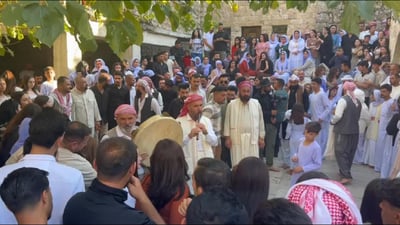 Yazidis gather at Lalish Temple for the annual Jamayi Feast