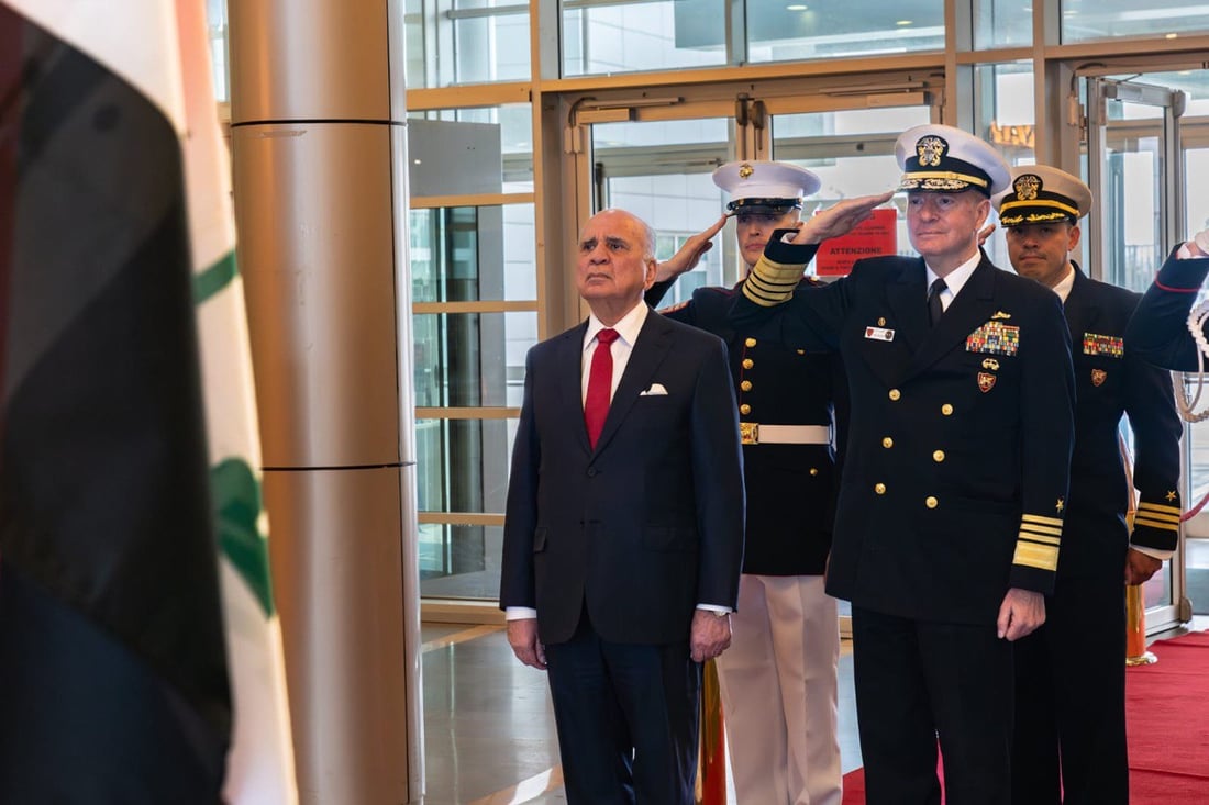 Iraq’s foreign minister discusses security cooperation during visit to NATO Command in Naples