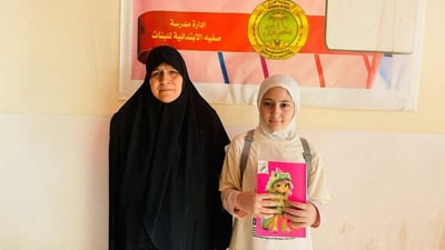 Lebanese refugee children begin school in Iraq as conflict escalates at home