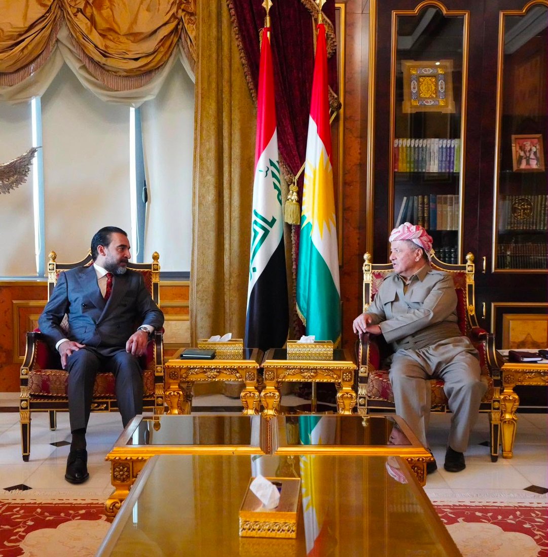 مسعود البارزاني يستقبل محمد الحلبوسي ويبحث معه التعاون والتنسيق المشترك