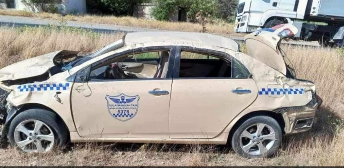 Taxi overturns in Sulaymaniyah, underage driver killed